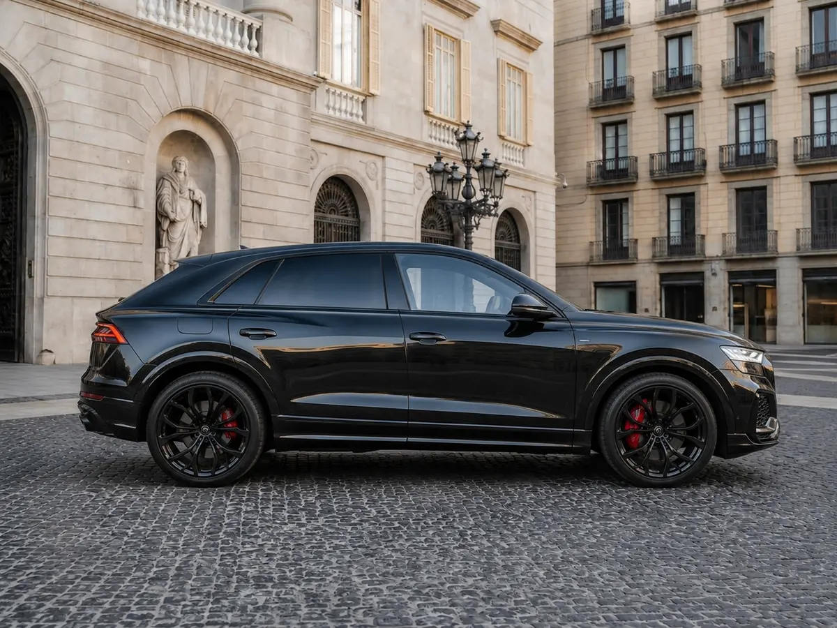 Audi Q8 2025, extérieur — Geneva Luxury Car Rental, Genève. Audi Q8 à Genève L'Audi Q8 2025 fait partie des SUV proposés à la location à Genève, avec…