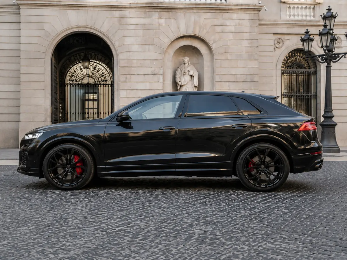 Audi Q8 2025, intérieur — Geneva Luxury Car Rental, Genève. Audi Q8 à Genève L'Audi Q8 2025 fait partie des SUV proposés à la location à Genève, avec…