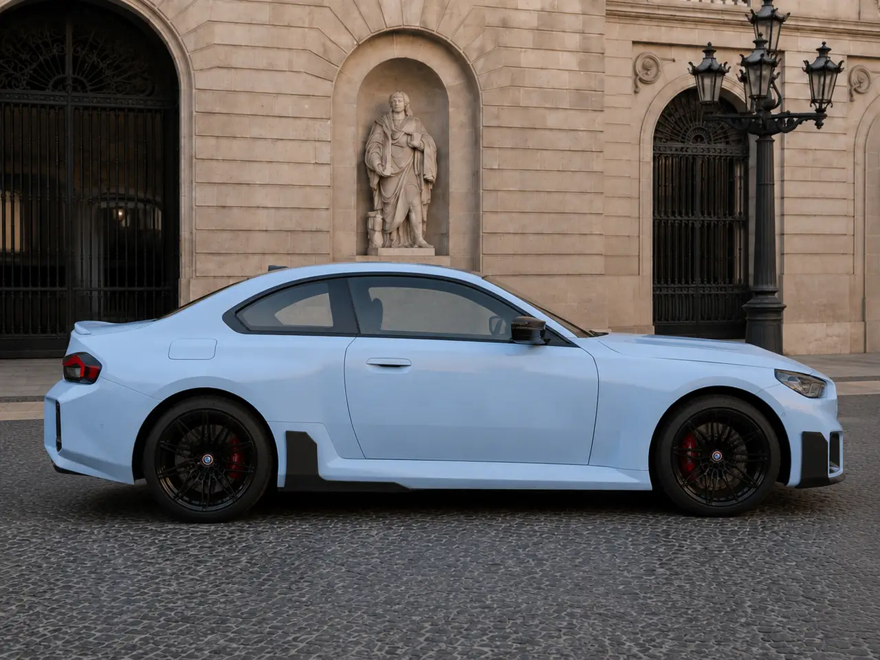 BMW M2 2024, vue arrière — Geneva Luxury Car Rental, Genève. BMW M2 à Genève Le BMW M2 2024 fait partie des voitures de sport proposées à la location…