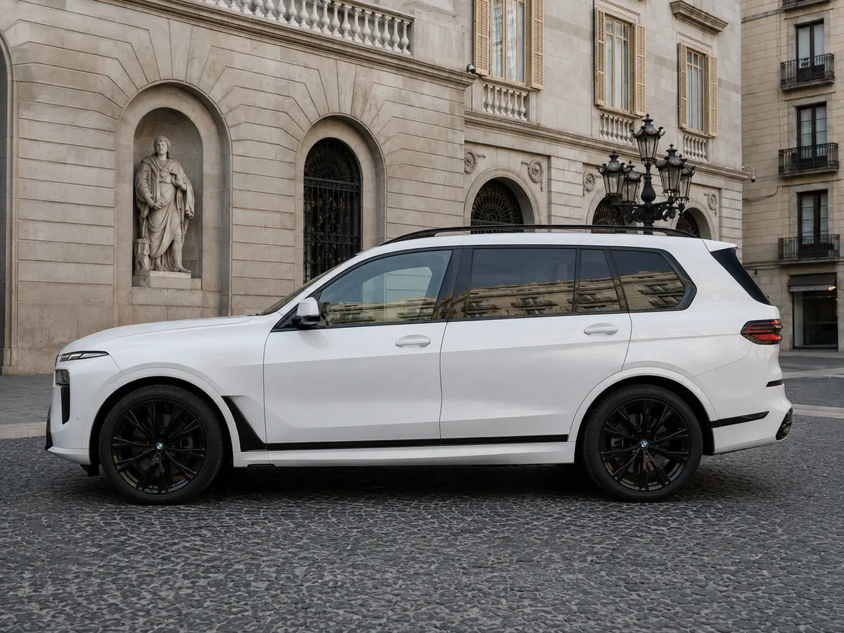 BMW X7 40d M 2024, extérieur — Geneva Luxury Car Rental, Genève. BMW X7 40d M à Genève Le BMW X7 40d M 2024 est proposé à la location à Genève dans une…