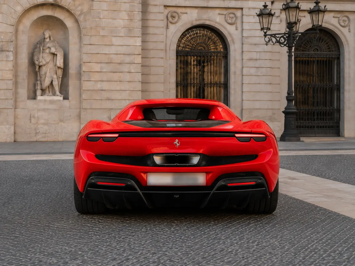 Ferrari 296 GTB 2023, vue avant — Geneva Luxury Car Rental, Genève. Ferrari 296 GTB à Genève La Ferrari 296 GTB 2023 est proposée à la location à Genève pour…