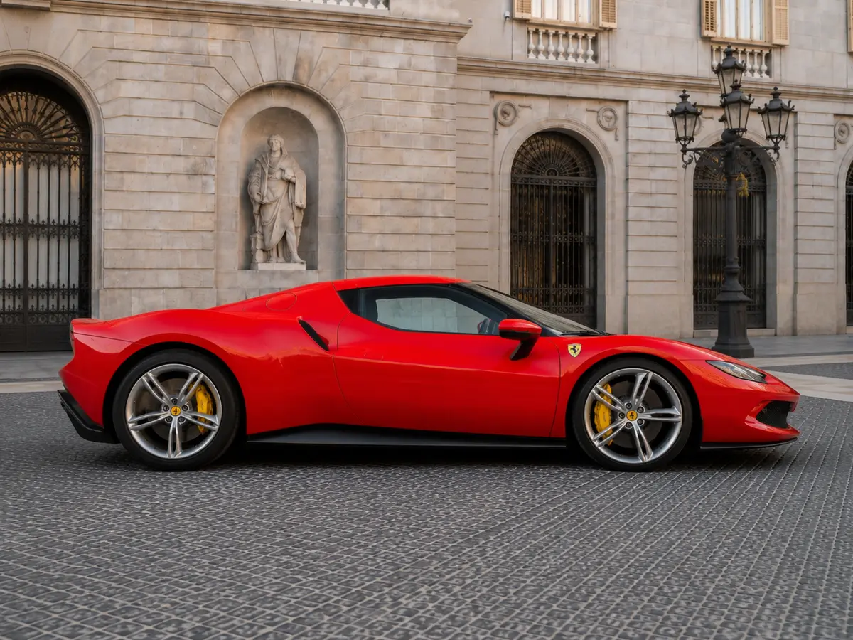 Ferrari 296 GTB 2023, vue arrière — Geneva Luxury Car Rental, Genève. Ferrari 296 GTB à Genève La Ferrari 296 GTB 2023 est proposée à la location à Genève pour…
