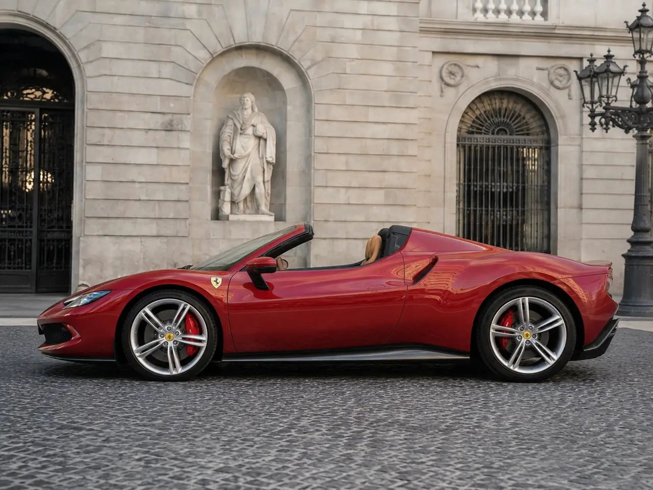 Ferrari 296 GTS Spider 2025, extérieur — Geneva Luxury Car Rental, Genève. Ferrari 296 GTS Spider à Genève La Ferrari 296 GTS Spider 2025 se loue à Genève sous la…