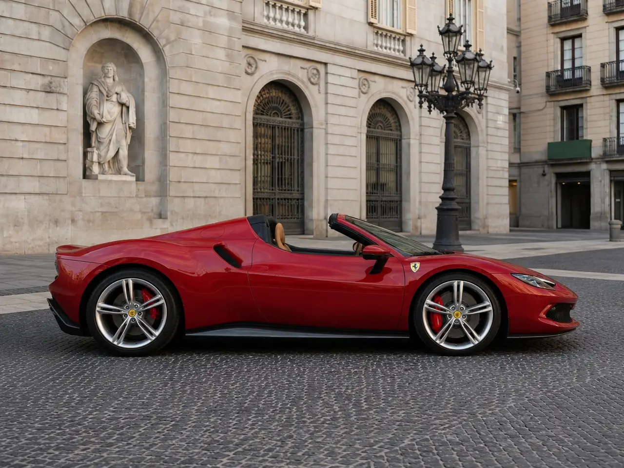 Ferrari 296 GTS Spider 2025, vue avant — Geneva Luxury Car Rental, Genève. Ferrari 296 GTS Spider à Genève La Ferrari 296 GTS Spider 2025 se loue à Genève sous la…
