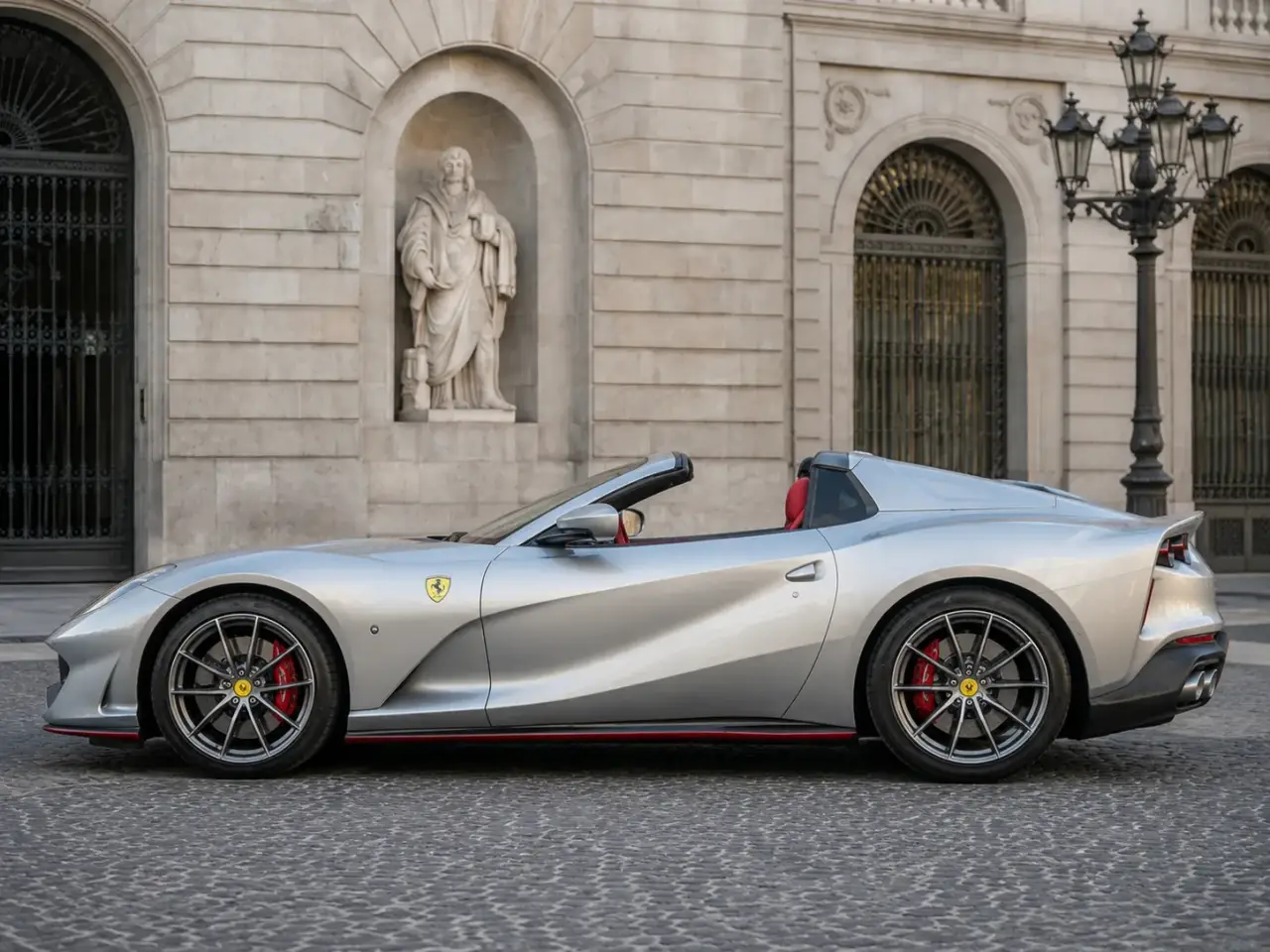 Ferrari 812 GTS 2024, extérieur — Geneva Luxury Car Rental, Genève. Ferrari 812 GTS à Genève La Ferrari 812 GTS 2024 est proposée à la location à Genève. Ce…