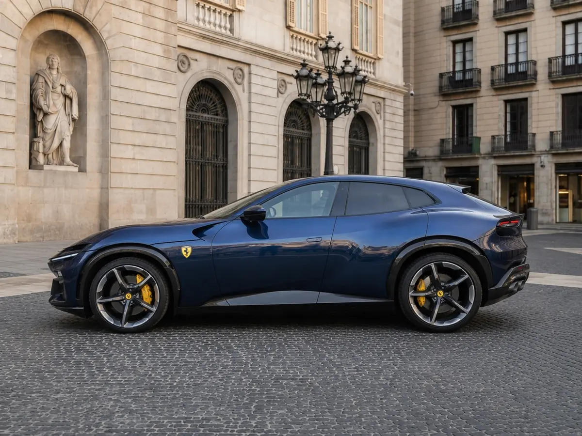 Ferrari Purosangue 2024, vue avant — Geneva Luxury Car Rental, Genève. Ferrari Purosangue à Genève La Ferrari Purosangue 2024 fait partie des modèles sport…