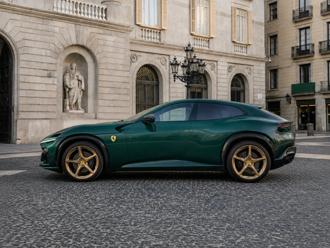 Ferrari Purosangue Atelier 2025, vue avant — Geneva Luxury Car Rental, Genève. Ferrari Purosangue Atelier à Genève Le Ferrari Purosangue Atelier 2025 est proposé à la…