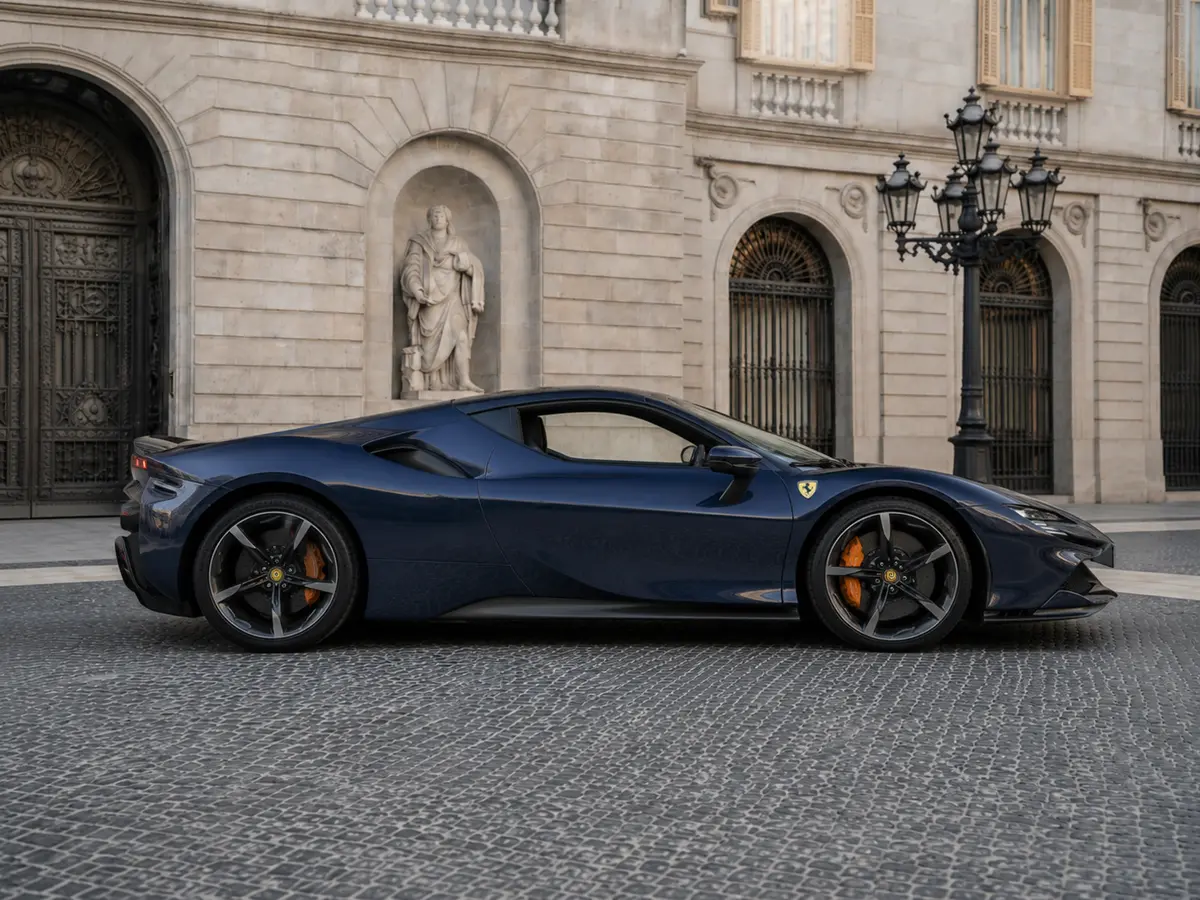 Ferrari SF90 Stradale 2025, vue avant — Geneva Luxury Car Rental, Genève. Ferrari SF90 Stradale à Genève La Ferrari SF90 Stradale 2025 figure parmi les supercars…