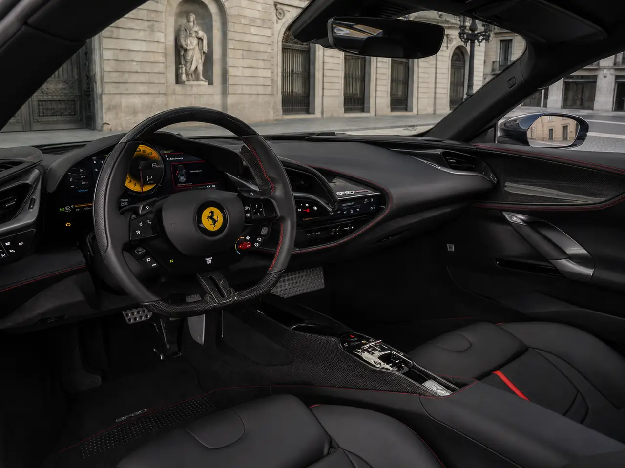 Ferrari SF90 Stradale 2025, intérieur — Geneva Luxury Car Rental, Genève. Ferrari SF90 Stradale à Genève La Ferrari SF90 Stradale 2025 figure parmi les supercars…