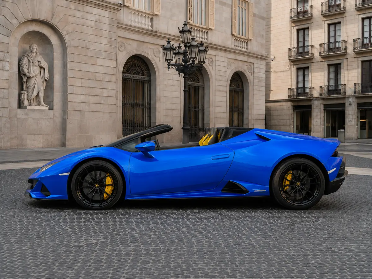 Lamborghini Huracan Evo Spyder 2022, extérieur — Geneva Luxury Car Rental, Genève. Lamborghini Huracan Evo Spyder à Genève La Lamborghini Huracan Evo Spyder 2022 est…