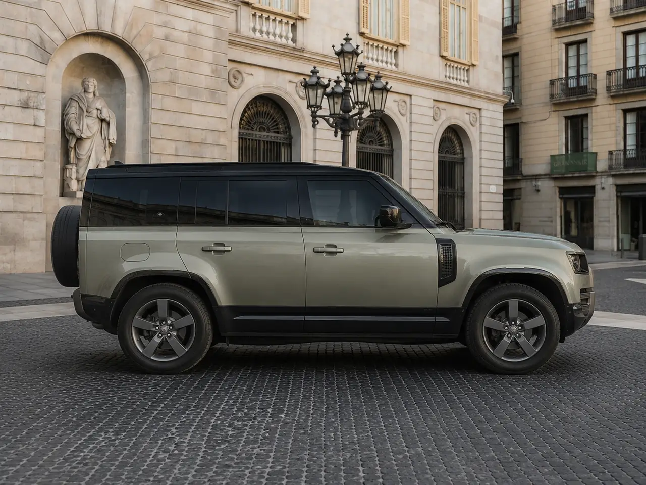 Land Rover Defender X-Dynamic 7 seater 2024, vue avant — Geneva Luxury Car Rental, Genève. Land Rover Defender X-Dynamic 7 seater à Genève Le Land Rover Defender X-Dynamic 7 seater…