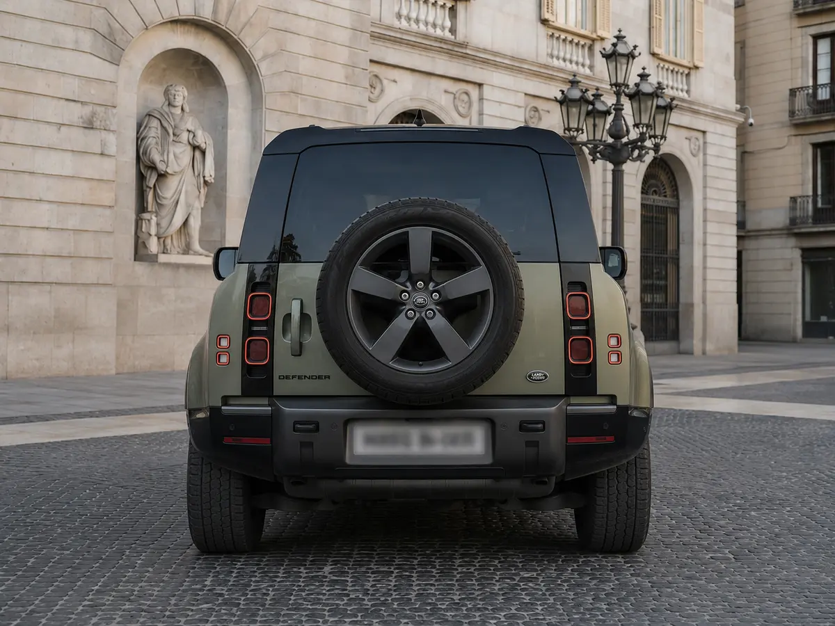 Land Rover Defender X-Dynamic 7 seater 2024, vue arrière — Geneva Luxury Car Rental, Genève. Land Rover Defender X-Dynamic 7 seater à Genève Le Land Rover Defender X-Dynamic 7 seater…