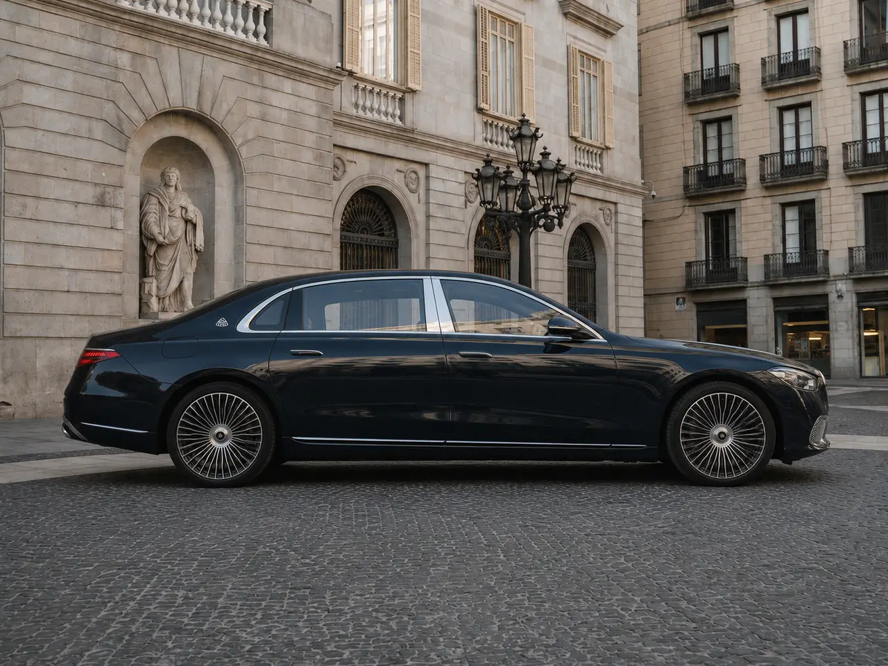 Maybach S580 2023, vue avant — Geneva Luxury Car Rental, Genève. Maybach S580 à Genève La Maybach S580 2023 fait partie des véhicules proposés à la…