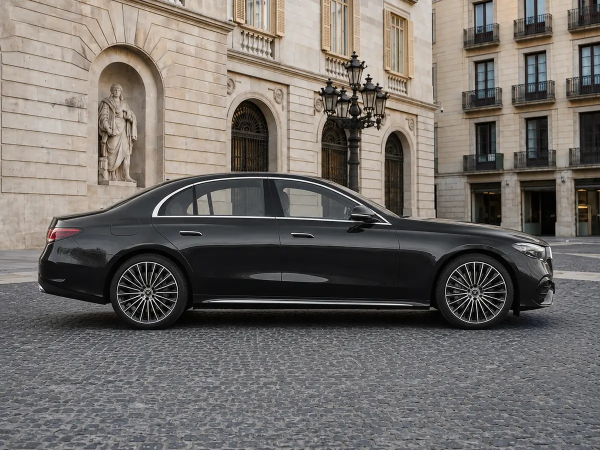 Mercedes Benz E-klasse 220d Premium Plus 2026, vue avant — Geneva Luxury Car Rental, Genève. Mercedes Benz E-klasse 220d Premium Plus à Genève La Mercedes Benz E-klasse 220d Premium…