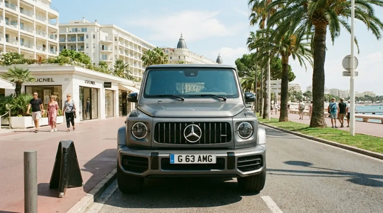Mercedes Benz G63 2023, vue arrière — Geneva Luxury Car Rental, Genève. Mercedes Benz G63 à Genève Le Mercedes Benz G63 2023 est disponible à la location à…