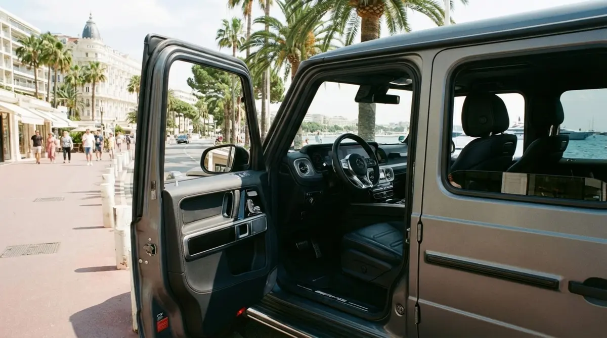 Mercedes Benz G63 2023, tableau de bord — Geneva Luxury Car Rental, Genève. Mercedes Benz G63 à Genève Le Mercedes Benz G63 2023 est disponible à la location à…