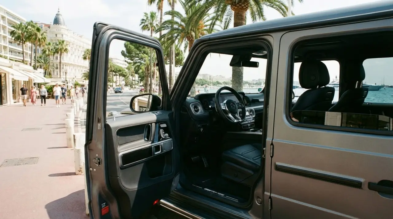 Mercedes Benz G63 2023, tableau de bord — Geneva Luxury Car Rental, Genève. Mercedes Benz G63 à Genève Le Mercedes Benz G63 2023 est disponible à la location à…