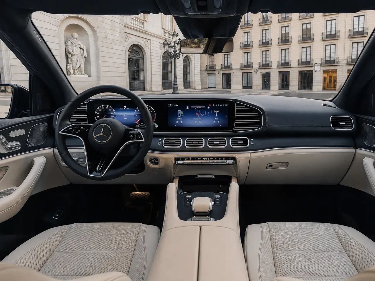 Mercedes Benz GLE 450 AMG 2024, intérieur — Geneva Luxury Car Rental, Genève. Mercedes Benz GLE 450 AMG à Genève La Mercedes Benz GLE 450 AMG 2024 est disponible à la…