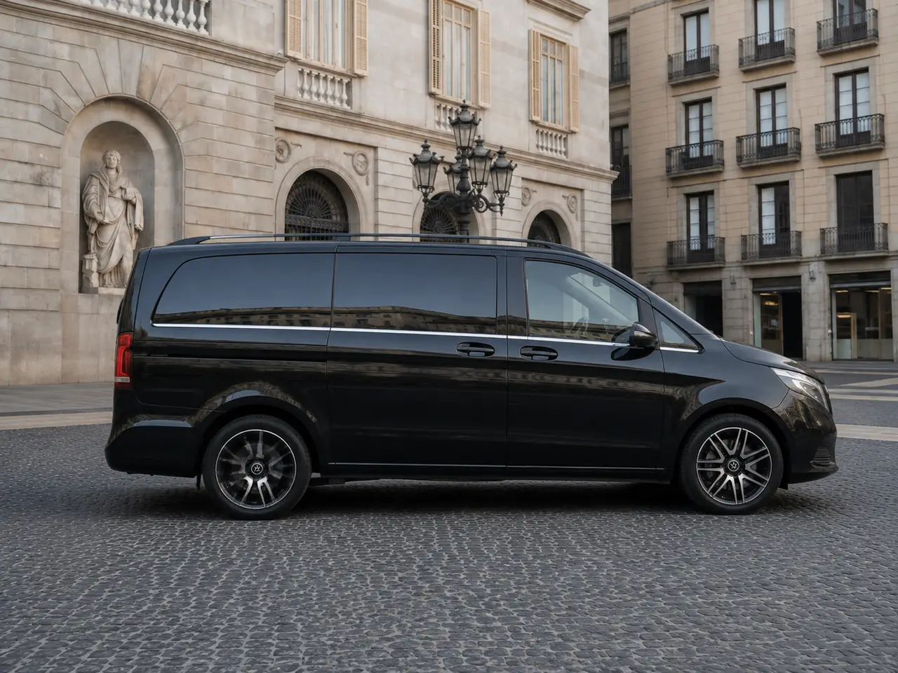 Mercedes Benz V300 8 seats 2025, vue avant — Geneva Luxury Car Rental, Genève. Mercedes Benz V300 8 seats à Genève Le Mercedes Benz V300 8 seats 2025 est proposé à la…