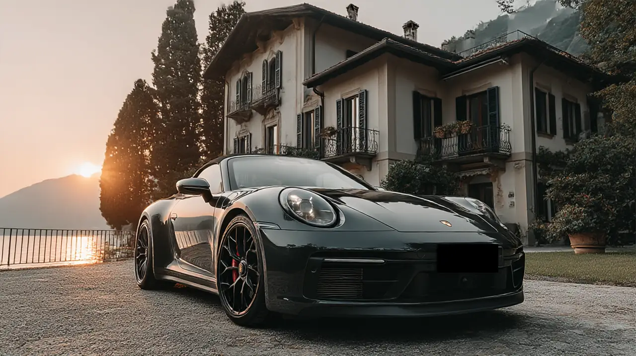 Porsche 992 Carrera 4 GTS Cabrio 2024, vue arrière — Geneva Luxury Car Rental, Genève. Porsche 992 Carrera 4 GTS Cabrio à Genève Le Porsche 992 Carrera 4 GTS Cabrio 2024 est…