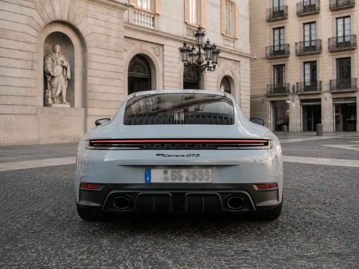 Porsche Carrera Spyder 992,2 GTS 2025, vue arrière — Geneva Luxury Car Rental, Genève. Porsche Carrera Spyder 992,2 GTS à Genève La Porsche Carrera Spyder 992,2 GTS 2025 est…
