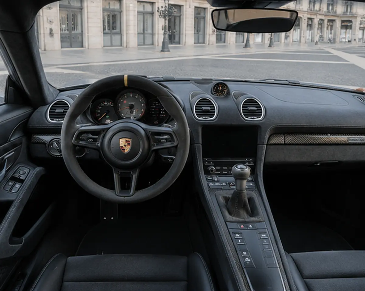 Porsche GT4 RS 2024, intérieur — Geneva Luxury Car Rental, Genève. Porsche GT4 RS à Genève La Porsche GT4 RS 2024 fait partie des modèles disponibles à la…