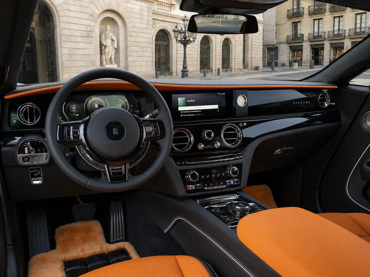 Rolls-Royce Spectre 2024, intérieur — Geneva Luxury Car Rental, Genève. Rolls-Royce Spectre à Genève La Rolls-Royce Spectre 2024 est proposée à la location à…