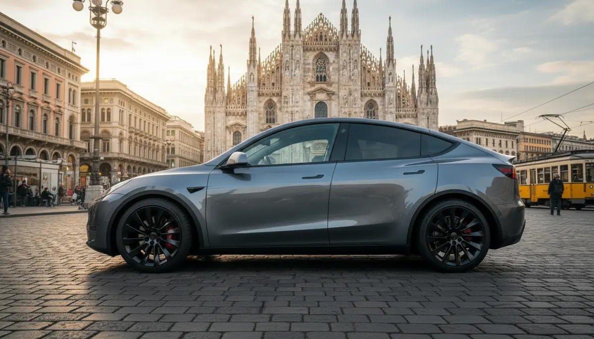 Tesla Model Y Long Range 2023, vue arrière — Geneva Luxury Car Rental, Genève. Tesla Model Y Long Range à Genève La Tesla Model Y Long Range 2023 est proposée à la…
